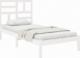 vidaXL Rama łóżka, biała, lite drewno, 75x190 cm, pojedyncza 3