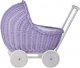 WickerPL LILI WIKLINOWY WÓZEK W KOLORZE Lavendowym Z POŚCIELĄ 55X30 H45 CM 12