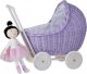 WickerPL LILI WIKLINOWY WÓZEK W KOLORZE Lavendowym Z POŚCIELĄ 55X30 H45 CM 15