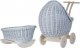 WickerPL Lili Zestaw Wózek i kolebka wiklinowa dla lalek w kolorze błękitnym 55X30 H45 / 46X28 H 20/25 cm 11