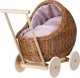 WickerPL LILI WÓZEK WIKLINOWY DLA LALEK Z OBSZYCIEM Pudrowy Róż 48X28 H26/47 CM 2