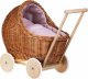 WickerPL LILI WÓZEK WIKLINOWY DLA LALEK Z OBSZYCIEM Pudrowy Róż 48X28 H26/47 CM 4