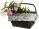 WickerPL Wiklinowy Kosz Rowerowy z Obszyciem 46x34 H23/28 cm 1