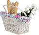 WickerPL Wiklinowy Kosz Rowerowy Wybielany z Obszyciem 46x34 H23/28 cm 1