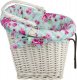 WickerPL Wiklinowy Kosz Rowerowy Wybielany z Obszyciem 46x34 H23/28 cm 1