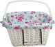 WickerPL Wiklinowy Kosz Rowerowy Wybielany z Obszyciem 46x34 H23/28 cm 2