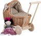 WickerPL Lili Wózek wiklinowy dla lalek z beżowym obszyciem 48x28 H26/47 cm standard 12