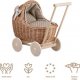 WickerPL Lili Wózek wiklinowy dla lalek z beżowym obszyciem 48x28 H26/47 cm standard 18