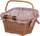 WickerPL Wiklinowy Kosz na Rower Kosz Rowerowy z Paskami Skórzanymi i Obszyciem 46x34 H23/28 cm 1
