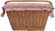 WickerPL Wiklinowy Kosz na Rower Kosz Rowerowy z Paskami Skórzanymi i Obszyciem 46x34 H23/28 cm 3