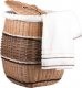 Kosz na pranie WickerPL WIKLINOWY KOSZ NA BIELIZNĘ KOSZ DO ŁAZIENKI Z POKRYWĄ I OBSZYCIEM 50X50 H63 CM 2