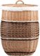 Kosz na pranie WickerPL WIKLINOWY KOSZ NA BIELIZNĘ KOSZ DO ŁAZIENKI Z POKRYWĄ I OBSZYCIEM 50X50 H63 CM 4