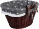 WickerPL WIKLINOWY KOSZ NA ROWER OBSZYTY KOSZ ROWEROWY MONTOWANY NA KIEROWNICY z dwoma skóranymi paskami 42X37 H24 CM 1