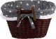 WickerPL WIKLINOWY KOSZ NA ROWER OBSZYTY KOSZ ROWEROWY MONTOWANY NA KIEROWNICY z dwoma skóranymi paskami 42X37 H24 CM 1