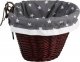 WickerPL WIKLINOWY KOSZ NA ROWER OBSZYTY KOSZ ROWEROWY MONTOWANY NA KIEROWNICY z dwoma skóranymi paskami 42X37 H24 CM 2