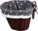 WickerPL WIKLINOWY KOSZ NA ROWER OBSZYTY KOSZ ROWEROWY MONTOWANY NA KIEROWNICY z dwoma skóranymi paskami 42X37 H24 CM 4