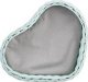 WickerPL DECOR WIKLINOWA TACA W KSZTAŁCIE SERCA W KOLORZE Miętowym Z PODUSZKĄ 38X28 H12 CM 2