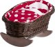 WickerPL BUJANE ŁÓŻECZKO KOŁYSKA Z WIKLINY DLA LALEK Z POŚCIELĄ 46X28 H 20/25 CM 9