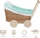 WickerPL LUNA WÓZEK WIKLINOWY DLA LALEK Z OBSZYCIEM miętowym 50X30 H45 CM 17