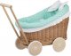 WickerPL LUNA WÓZEK WIKLINOWY DLA LALEK Z OBSZYCIEM miętowym 50X30 H45 CM 2