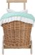 WickerPL LUNA WÓZEK WIKLINOWY DLA LALEK Z OBSZYCIEM miętowym 50X30 H45 CM 4