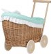 WickerPL LUNA WÓZEK WIKLINOWY DLA LALEK Z OBSZYCIEM miętowym 50X30 H45 CM 5