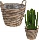 Vilde Doniczka osłonka wiklinowa kosz koszyk z uchwytami na kwiaty rośliny 22x22 cm 1