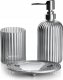 Bathlab ARI SILVER Komplet Łazienkowy 400ml matowy srebrny 1