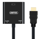 Adapter AV Unitek HDMI Micro - HDMI HDMI - D-Sub (VGA) + Jack 3.5mm HDMI Mini - HDMI czarny (Y-6355) 3