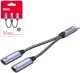 Adapter USB Unitek USB-C - USB-C x2 Srebrny (M206A) 1