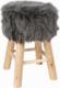 Atmosphera Taboret z futrzanym obiciem Oslo Grey 1