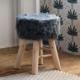 Atmosphera Taboret z futrzanym obiciem Oslo Grey 1