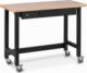 MSW Stół warsztatowy regulowany z szufladą drewnianym blatem na kółkach 227 kg 122 x 51 cm Stół warsztatowy regulowany z szufladą drewnianym blatem na kółkach 227 kg 122 x 51 cm 1