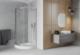 Mexen Mexen Rio kabina prysznicowa półokrągła 70 x 70 cm, transparent, chrom + brodzik Rio, biały - 863-070-070-01-00-4710 2