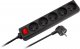Rebel Przedłużacz sieciowy czarny 5 gniazd z przełącznikiem, kabel 3m (1,5mm) 1