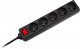 Rebel Przedłużacz sieciowy czarny 5 gniazd z przełącznikiem, kabel 3m (1,5mm) 1