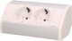 Orno Gniazdo meblowe 2x2P+Z, schuko, biało-srebrne 1