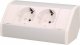 Orno Gniazdo meblowe 2x2P+Z, schuko, biało-srebrne 2
