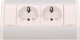 Orno Gniazdo meblowe 2x2P+Z, schuko, biało-srebrne 4