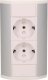 Orno Gniazdo meblowe 2x2P+Z, schuko, biało-srebrne 8