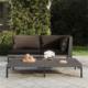 vidaXL vidaXL Sofa ogrodowa z poduszkami, zaokrąglony rattan PE 1