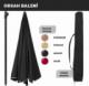 Stilista STILISTA Parasol ogrodowy, 2 m, antracyt 1