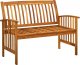 vidaXL Ławka ogrodowa z poduszką, 119 cm, lite drewno akacjowe 2