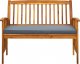 vidaXL Ławka ogrodowa z poduszką, 119 cm, lite drewno akacjowe 3