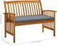 vidaXL Ławka ogrodowa z poduszką, 119 cm, lite drewno akacjowe 8