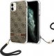 Guess Etui Guess do iPhone 11 brązowy hardcase 4G Print Strap 1