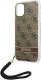 Guess Etui Guess do iPhone 11 brązowy hardcase 4G Print Strap 5