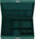 Springos Szkatułka na biżuterię 28x19,5x7 cm zielony, welurowy organizer z 17 przegródkami UNIWERSALNY 3