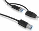 Kabel USB Icy Box USB-B - USB-C + USB-A 1 m Czarny (IB-CB032) 1