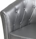 Miadomodo Krzesło klubowe Chesterfield ze stołkiem, srebrny 6